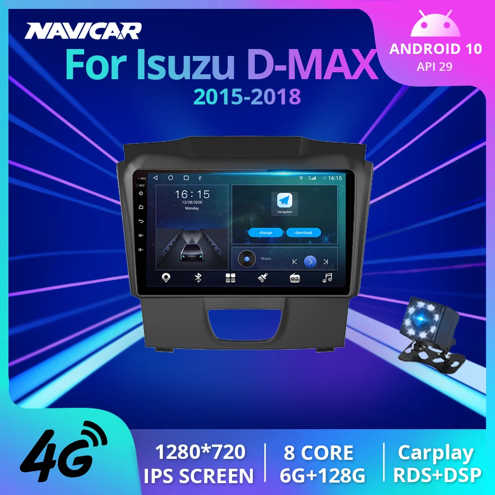 Автомагнитола 6G + 128G для Isuzu D-MAX DMAX 2015 2016 2017 2018 автомобильный мультимедийный плеер 2