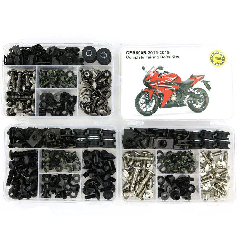 

Fit For Honda CBR500R 2016 2017 2018 2019 Motorcycle Complete Full Fairing Bolt Kit Bodywork Clips Nuts Side Covering Bolts
