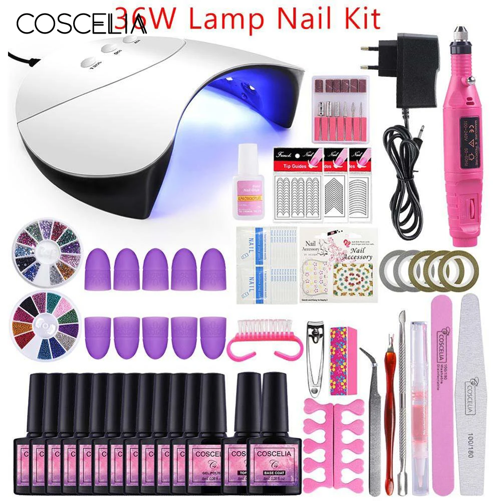 Online Gel del chiodo Per Unghie Polacco Manicure Set Gel UV Starter Kit Unghie artistiche di Strumenti per Manicure Nail Set Kit FAI DA TE Unghie artistiche Pennello Con finitura