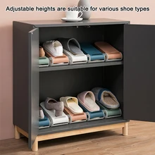 

High Quality Shoe Organizer Double Shoebox Rack Adjustable Space Saving Range Shoe Storage Shelf Slot Save Space Closet Range Sh