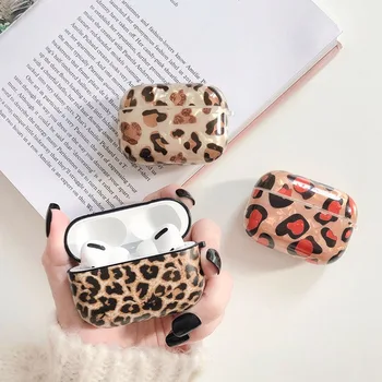 

Luxury Leopard Pattern Cute Silicone Charging Box Case For Airpods Pro Case Bluetooth Earphone Protective Cover For AirPod Case