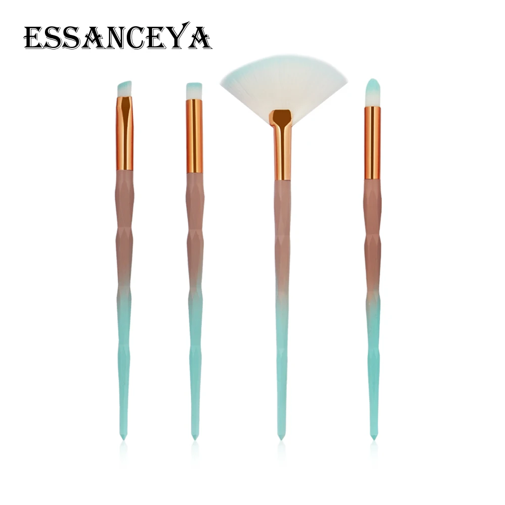 ESSANCEYA, 4 шт., алмазные Косметические кисти для макияжа, Тональная основа, веер, пудра, брови, тени для век, кисти, инструменты для макияжа, набор кистей для макияжа - Handle Color: 4pcs