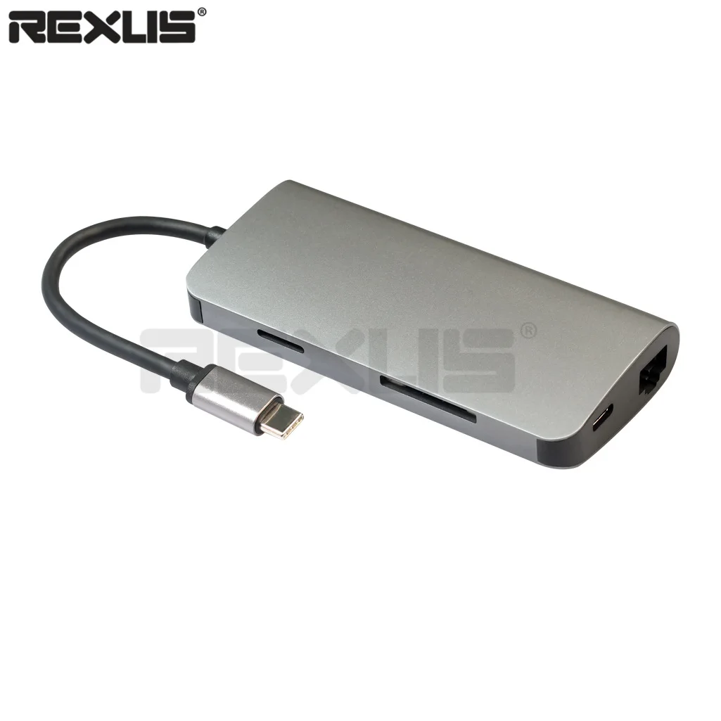 

Currently Available Amazon Hot Selling Aluminium Alloy Case TYPE-C Eight in One Multi-functional Computer Laptop Adaptor