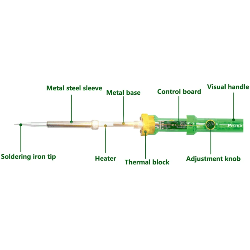 ProsKit 220V 60W Электрический паяльник с регулируемой температурой 200-450 ℃ паяльная станция паяльник наконечник сварочные инструменты для ремонта