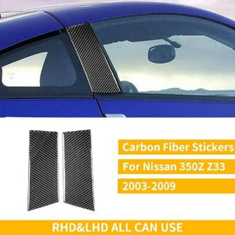 

Carbon Fiber B Pillar Cover Sticker Window Goalpost Decorative Car Accessories For Nissan 350Z Z33 2003-2009