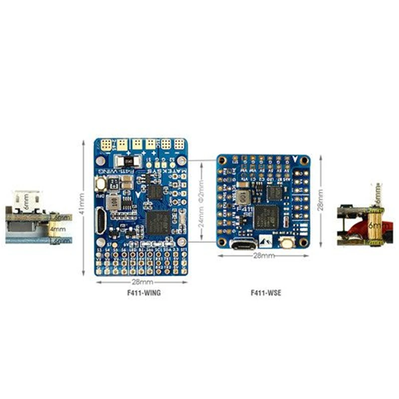 Matek Wing 100 МГц STM32F411CEU6 F411-WSE FC STATUS и компактный Контроллер полета с индикатором 3 В