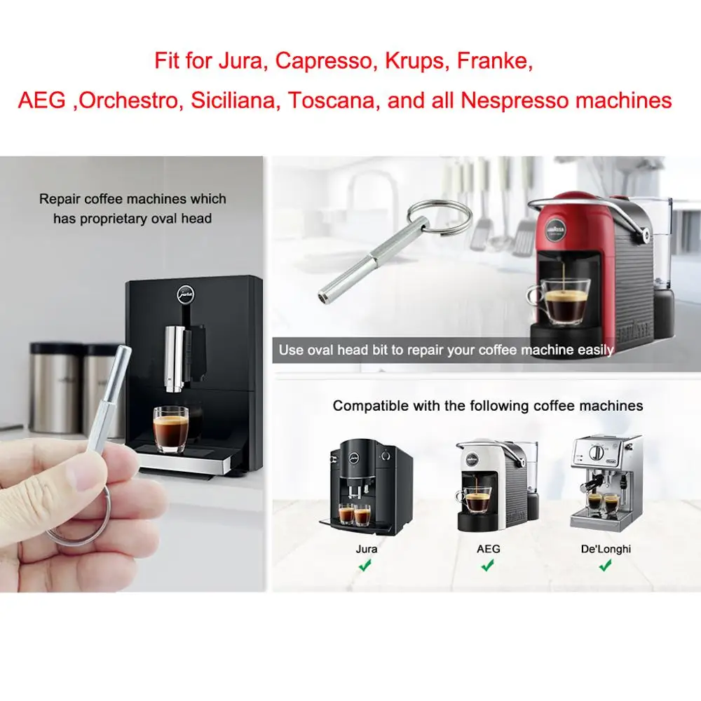 Jura Capresso SS316 수리 보안 도구 키 오픈 보안 타원형 헤드 나사 커피 기계 용 특수 비트 키 제거 서비스