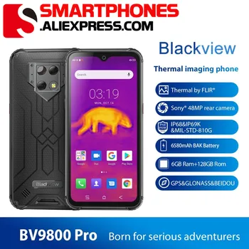 

Blackview BV9800 Pro Global First Thermal imaging Smartphone Helio P70 Android 9.0 6GB+128GB Waterproof 6580mAh Mobile Phone