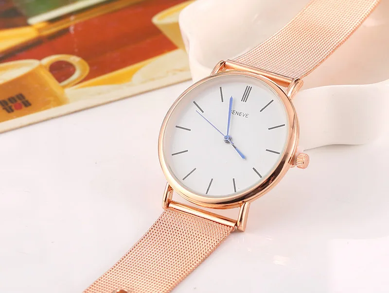 2022 Famous Brand Gold Silver Casual Quartz Watch Women Mesh Stainless Steel Dress Women Watches Clock