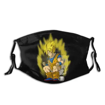 

Anti Bacterial Protection Cover Funny Super Saiyan Reusable Face Mask With Replaceable PM2.5 Filters Anime Respirator Muffle