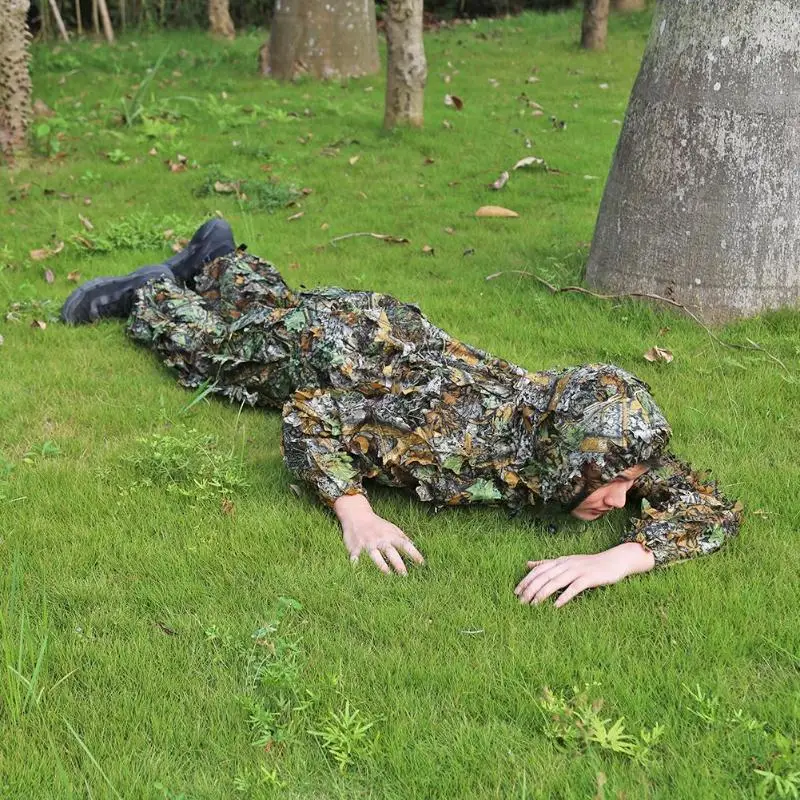 Ghillie Костюмы 3D листья охотничья одежда Bionic Yowie sniper birdwatch страйкбол камуфляжная одежда куртка и брюки Новинка
