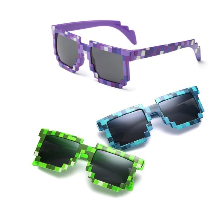 Ideal  Hot 5 color Fashion Sunglasses Kids cos play action Game Toy Minecrafter Square Glasses with EVA ca
