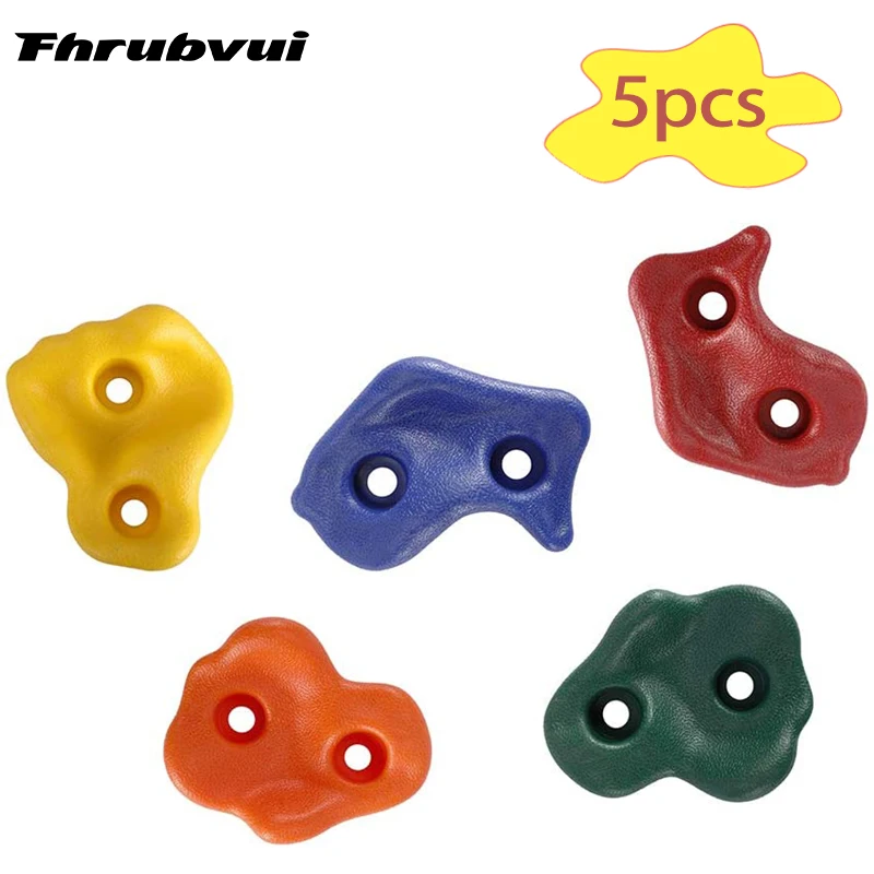 

5 pcs Plastic Kids Rock Climbing Toys for Children Wood Wall Stones Plastic Indoor Outdoor Climbing Rock Hand Feet Holds Grip