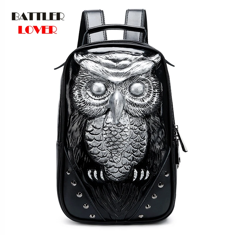 Mochila pequeña de búho 3D para monedero de alta calidad, bonita mochila negra, directo, - AliExpress