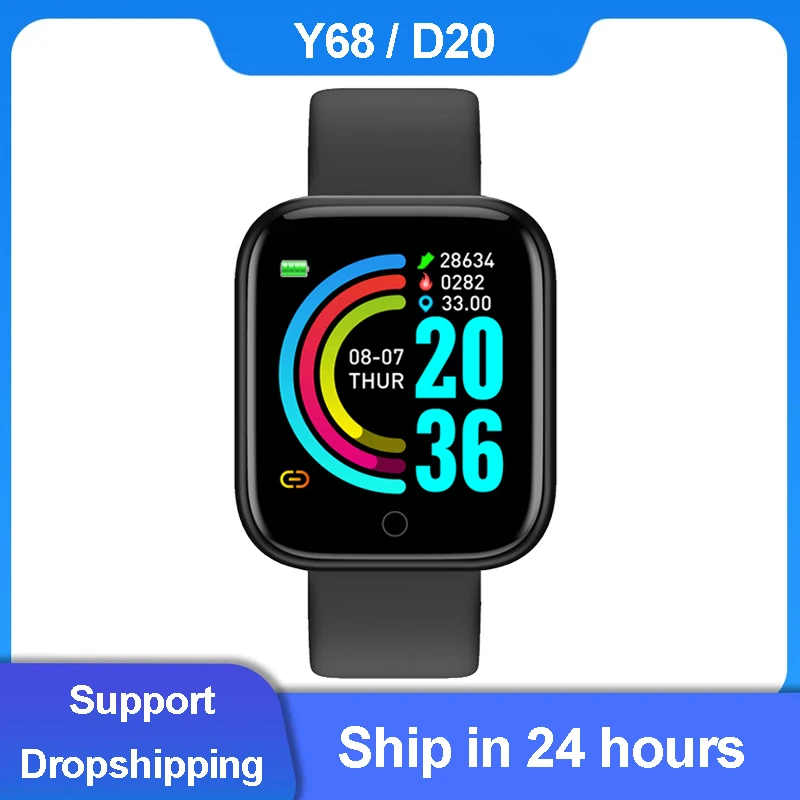 2021 New Y68 D20 Smart Watch Fitness Bracelet Tracker Heart Rate Monitor Pressure Bluetooth Smartwatch For IOS Android PK D13 |