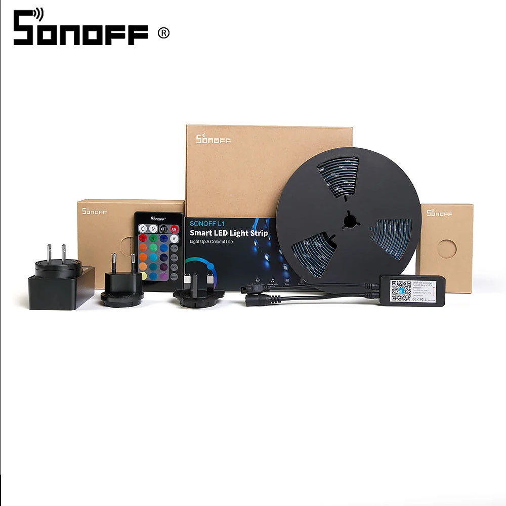 2M Sonoff L1 умный светодиодный светильник Водонепроницаемая умная WiFi Гибкая RGB полоса светильник s APP Voice Concrol работает с Alexa Google Home - Цвет: 2M