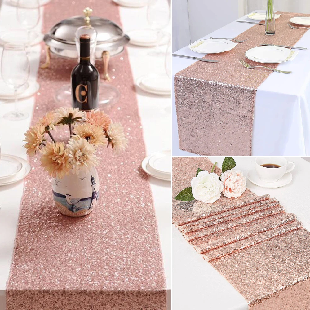 Alegre Descompostura Araña Camino de mesa de lentejuelas para decoración del hogar, decoración moderna  de mesa de 30x275cm, color oro rosa y plata para boda, fiesta de  cumpleaños, 10 Uds.|Caminos de mesa| - AliExpress