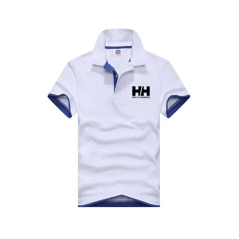 

Summer Mens Polo Shirts Business Male Helly Hansen Letter Printed Lapel Shirts Cotton Fashion Quality Short Sleeves Polo For Man