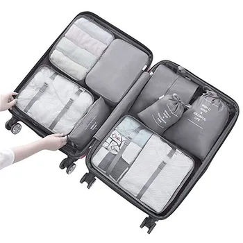 

Hot 8Pcs Travel Storage Bag Set Suitcase Shoes Pouch Clothes Luggage Makeup Organiser for Camping Hiking PLD