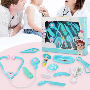 

Kids Baby Simulation Medical Box Toy Pretend Play Emulational Doctor Toy Set with Sound Light Kid Cosplay Dentist Nurse Toy Gift