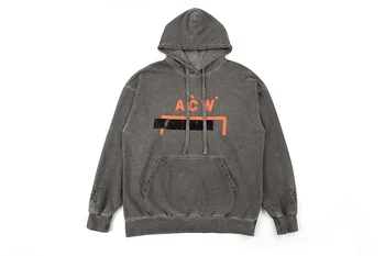 

2019 Best Version ACW A-COLD-WALL Distressed Logo Printed Men Hoody Hoodies Sweatshirt Hiphop Oversized Men Hoodie Pullover