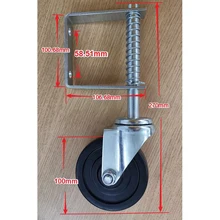 Lente Geladen Swivel Wiel Gate Castor 100Mm 4 \ Diameter Voor Tot 60Kg Tuin