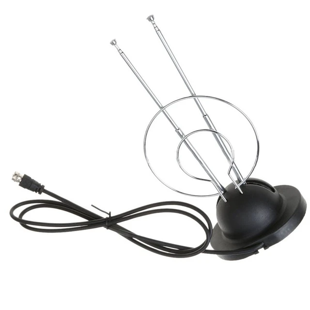 Fosa Antena de TV para TV Digital, Portátil HDTV para Interiores, Antena  para automóvil con Base magnética y Amplificador de se?al amplificada  UHF/VHF incorporada Khall