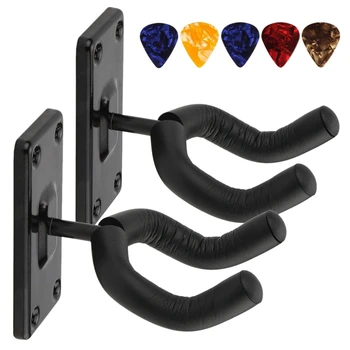

SEWS-Guitar Hanger Guitar Hook Guitar Wall Mount Hangers with Picks Set for Electric Acoustic and Bass Guitars