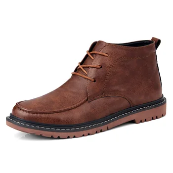 

Men Boots High Quality Autumn Winter Lightweight Lace-up Man Boots Genuine Leather Men's Ankle Boots Casual Soft Men Shoes 38-47