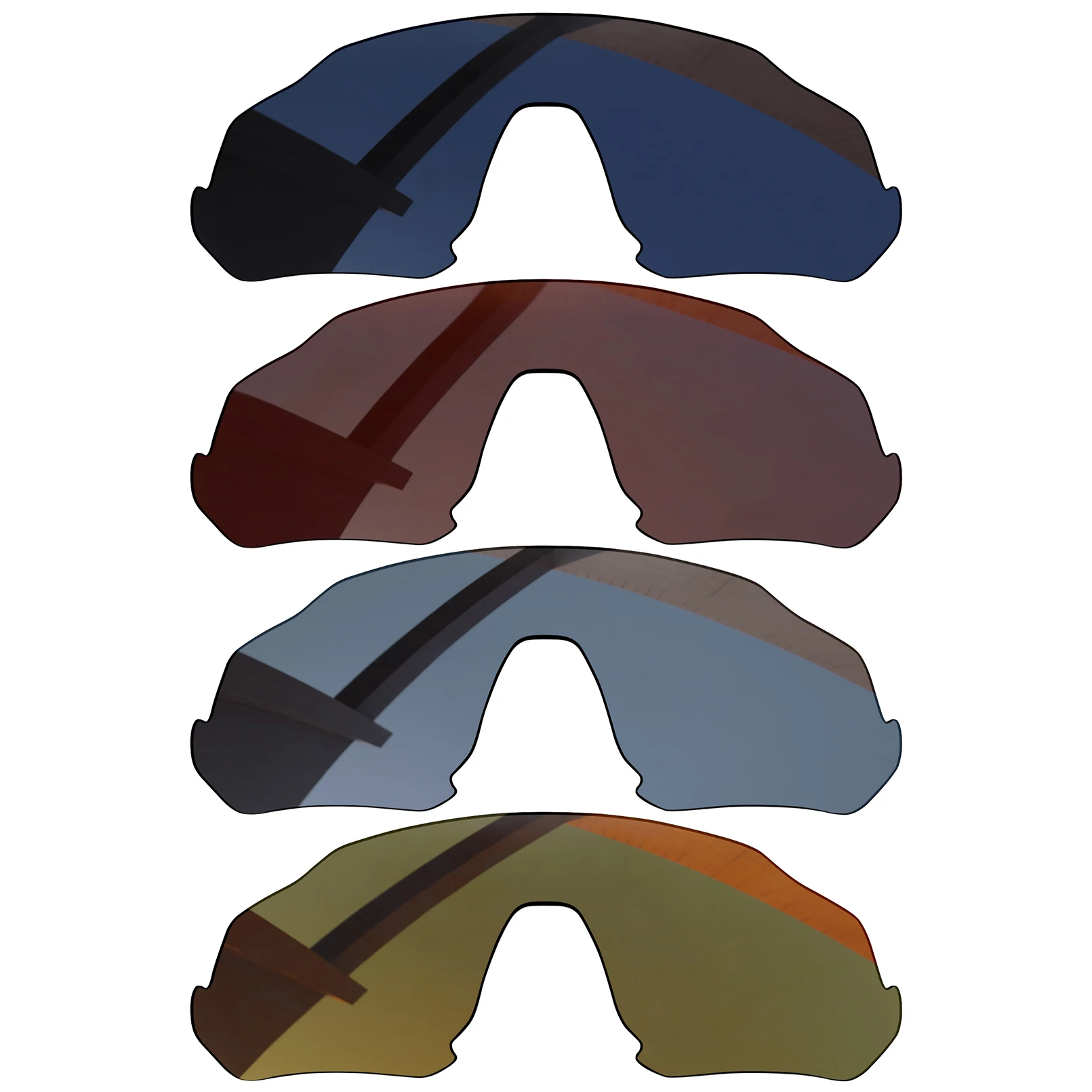 

Bsymbo 4 Pieces Black&Brown&Sliver Grey&Bronzy Gold Polarized Replacement Lenses for-Oakley Flight Jacket OO9401 Frame