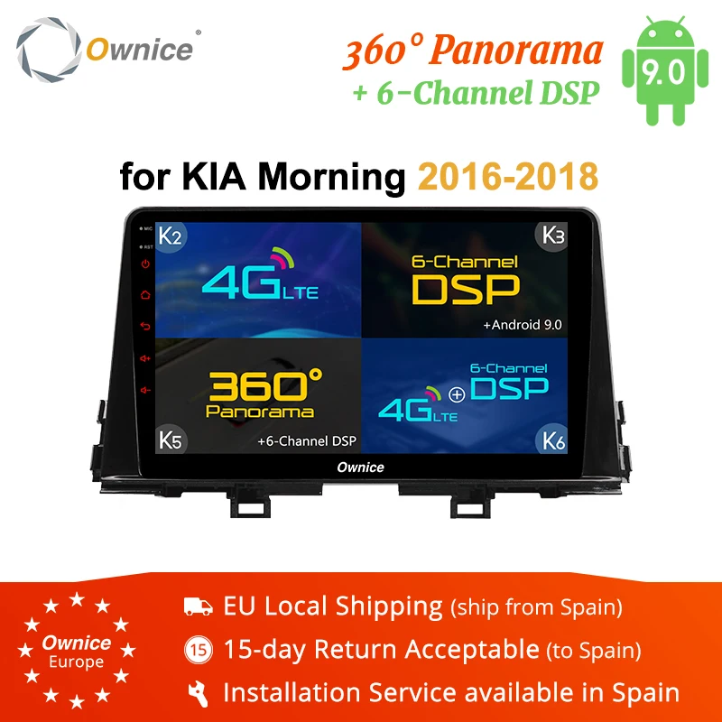 Ownice K2 K3 K5 K6 Android 9,0 автомобильный Радио dvd-плеер для KIA PICANTO MORNING 2 Din Стерео gps 360 панорама DSP