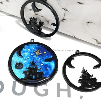

12Pcs Acrylic DIY Animal Frame Pendant Bezel Setting Cabochon UV Resin Charms Y4QB