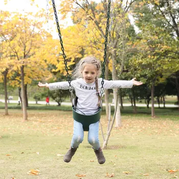 

Height Adjustable Ropes Rainbow Children's Outdoor Swing Plastic Garden Swing Kids Hanging Seat Toys Curved Board Swing Chair
