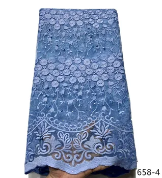 

African Lace Fabric 2020 Embroidered Nigerian Laces Fabric Bridal High Quality French Tulle Lace Fabric For Women Dress 658