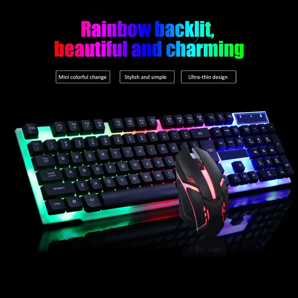 Rainbow Keyboard Mouse Set for PS4 PS3 Xbox One and Xbox 360 Gaming Backlight