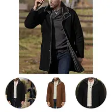 

Good Casual Windbreaker All-match Attractive Lapel Long Jacket Men Winter Overcoat Men Overcoat Winter Overcoat