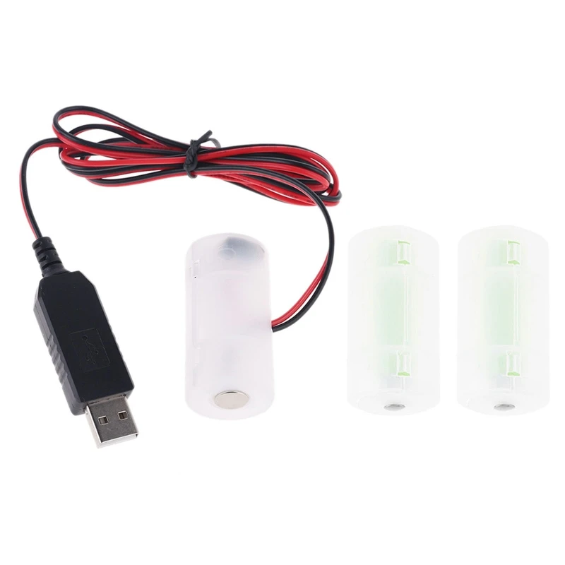

AM2 LR14 C Battery Eliminator 2m USB Powered Replace 1 to 4pcs 1.5V C Battery