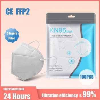 

100PCS Protective face mask KN95 mascarilla Filtration Mouth Kn95Masks Breathable filtration Anti flu mascarillas