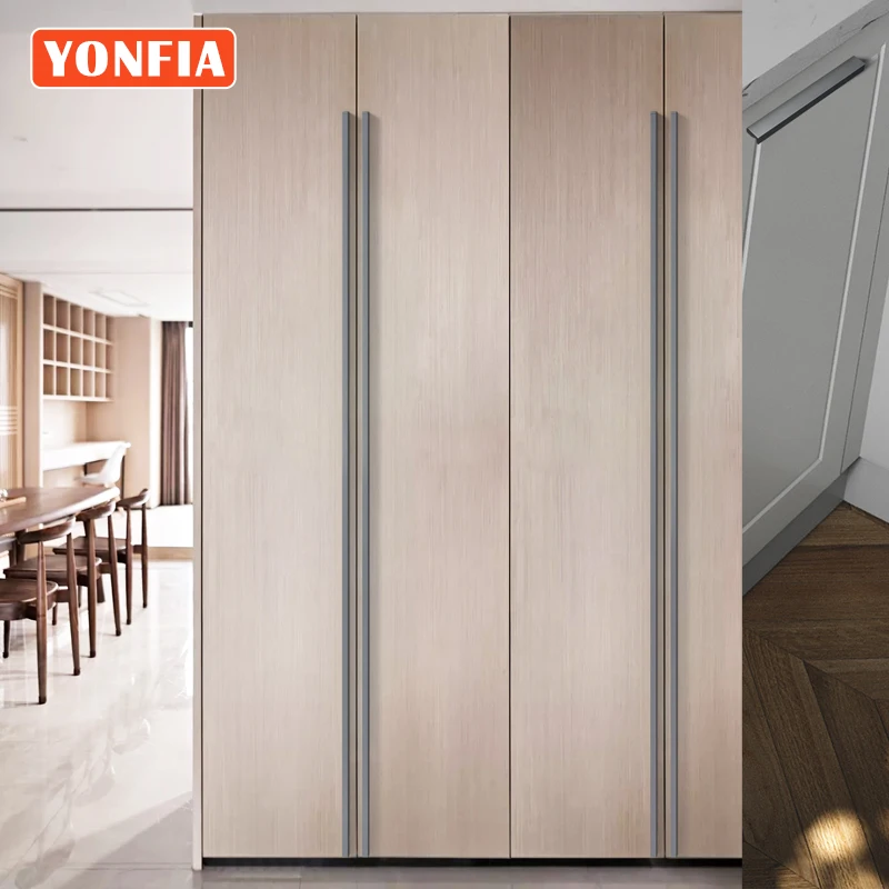 YONFIA 3745 Long Aluminium Profile Furniture Cupboard Handle Wardrobe Kitchen Cabinet Drawer Pull Handle Long Closet Door Handle