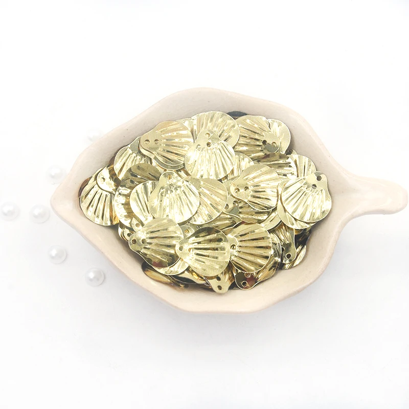 light gold 200 шт блестки в форме раковины 13 мм розовый белый ПВХ свободные блестки Швейные Блестки DIY аксессуары для одежды Ремесло рождественские украшения - Цвет: light gold