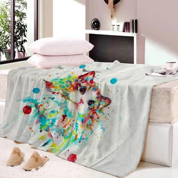 

Custom DIY Print Cat Throw Blanket on Sofa 3D Animal Plush Sherpa Blanket Lovely Pet Bedspreads Fur Print Thin Quilt
