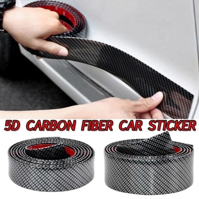 Bande autocollante en Fiber de carbone 5D, bande de protection de seuil de  porte de voiture, décoration de pare-chocs automobile - AliExpress