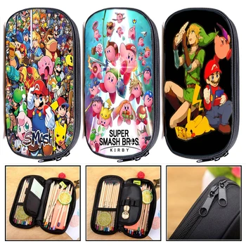 

Super Mario Smash Bros Pencil Case Kirby Cosmetic Bag Student Pen Bag Boy Stationery Storage Box Kids School Supplies