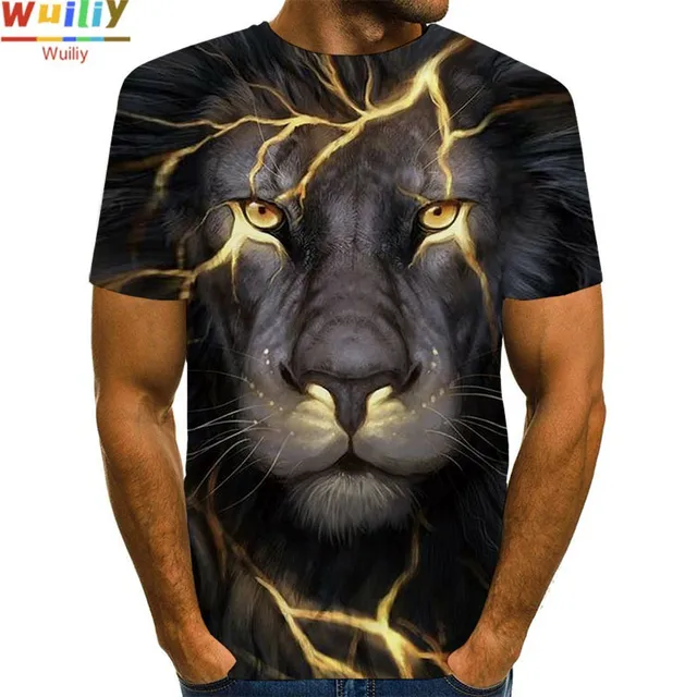 Men's Squirrel T Shirt 3D Print Shirt Animal Graphic Tees Lovely Pattern Tops Men/Women Cute Puppy Face Tee Funny Pet T-shirt LIghting Lion