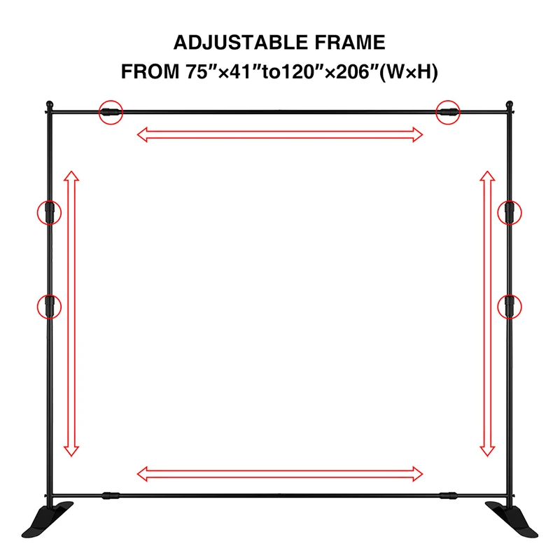  Yizhestudio Telescopic Backdrops Support Stand with Heavy Duty Base10 x 8 ft Framefor Photography B