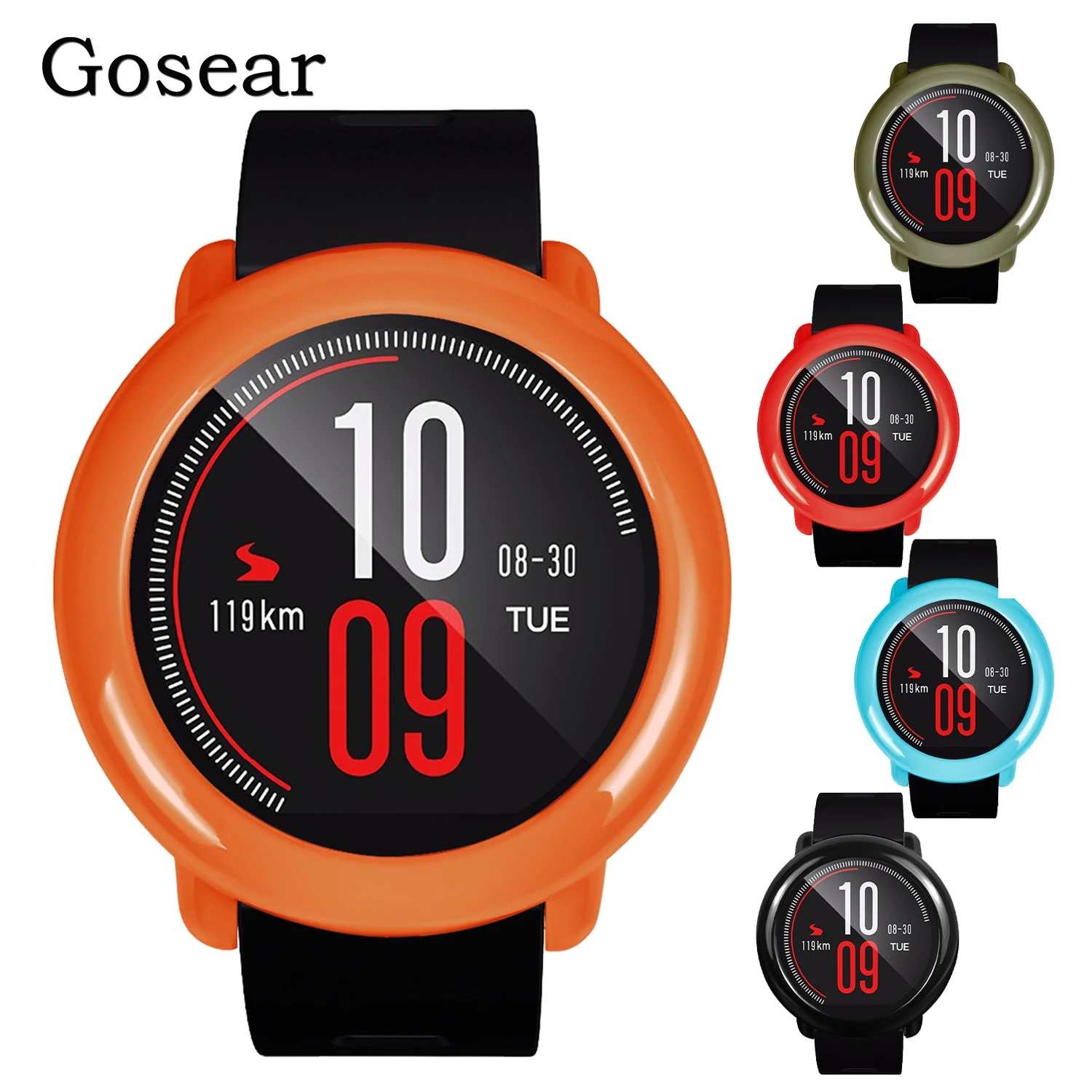

Gosear Protector Protective Slim Frame Case Cover Shell Skin for Original Xiaomi Huami Amazfit Smart Watch Accessories Gadgets