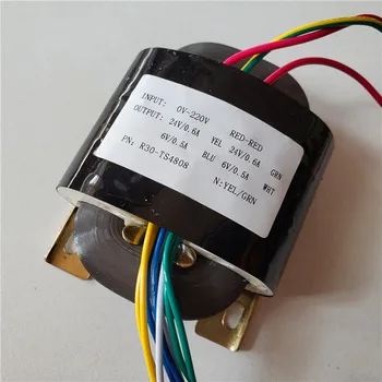 

24V 0.6A 24V 0.6A 6V 0.5A 6V 0.5A R Core Transformer 40VA R30 custom transformer 220V copper for Power amplifier