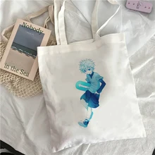 Hunter X Hunter Printing Shopping Bag Women Cotton Cloth Shoulder Bag Eco Handbag Tote Reusable Grocery Shopper Bags Eco