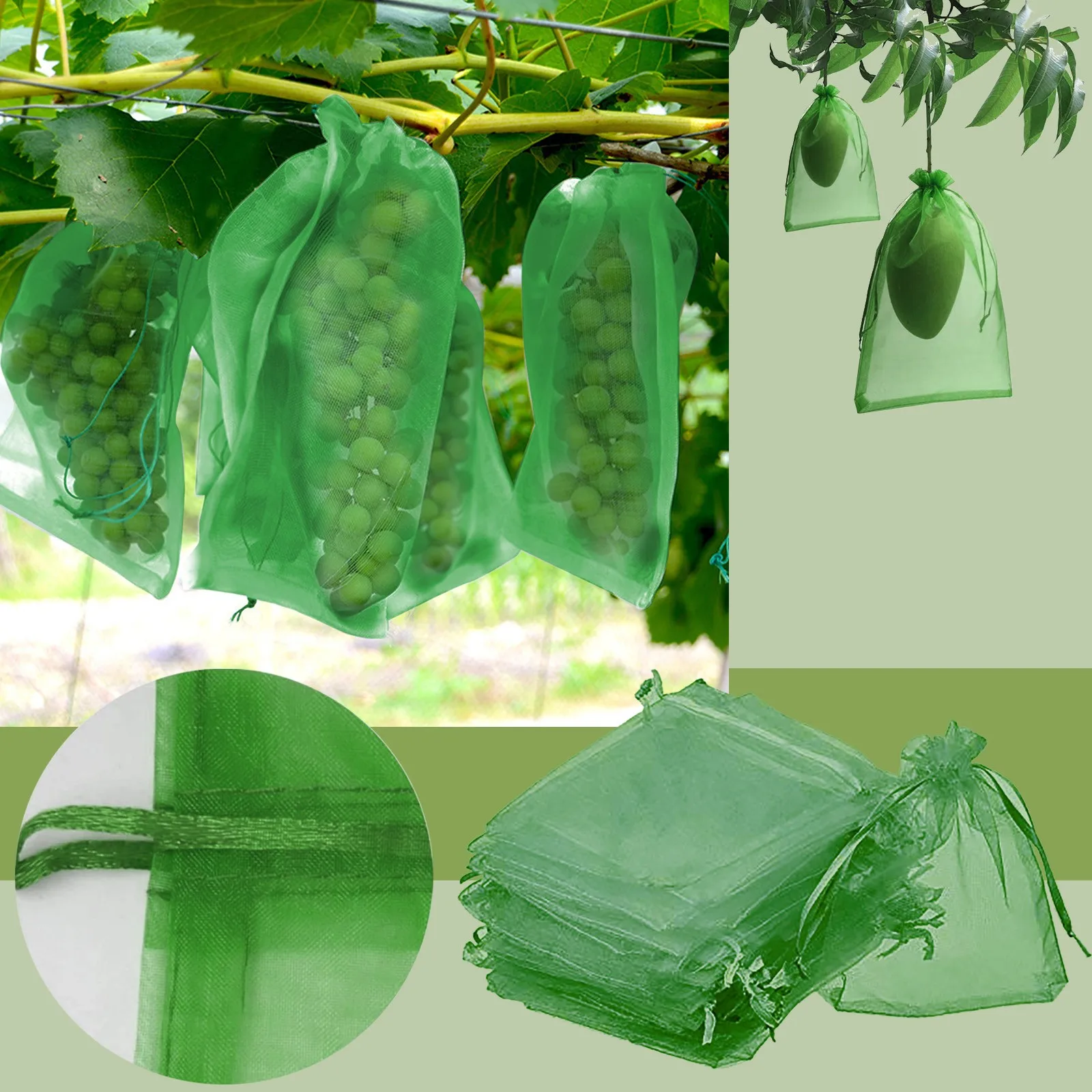 50pcs Non-woven Grape Protection Bags For Fruit Vegetable Against Insect Pouch 