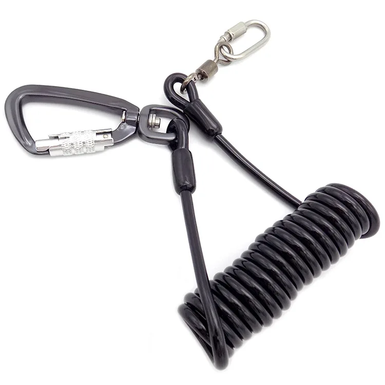 

Manufacturers 304 Stainless Steel Plastic Spring Steel Wire Lanyard Aluminium Alloy Compression Joints Retractable Tool Rope